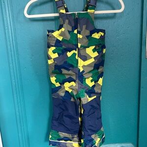 Hanna Andersson Boys' Camo-Print Insulated Overalls in Navy, Green & Yellow